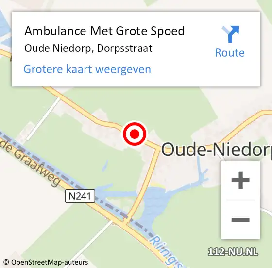 Locatie op kaart van de 112 melding: Ambulance Met Grote Spoed Naar Oude Niedorp, Dorpsstraat op 28 mei 2022 21:21