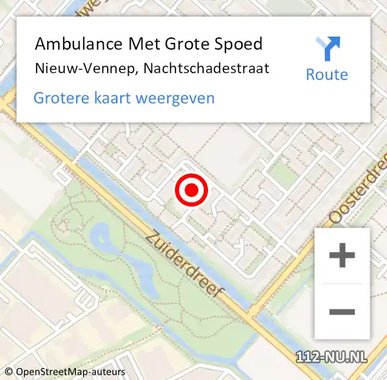 Locatie op kaart van de 112 melding: Ambulance Met Grote Spoed Naar Nieuw-Vennep, Nachtschadestraat op 29 mei 2022 14:29