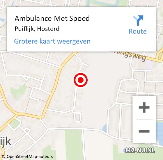 Locatie op kaart van de 112 melding: Ambulance Met Spoed Naar Puiflijk, Hosterd op 29 mei 2022 14:43