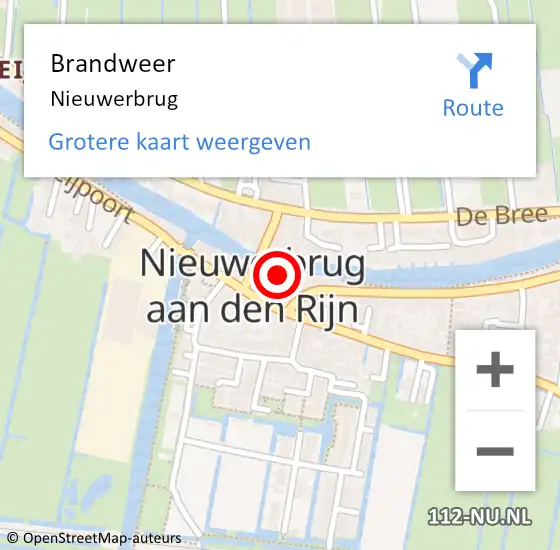 Locatie op kaart van de 112 melding: Brandweer Nieuwerbrug op 29 mei 2022 14:44