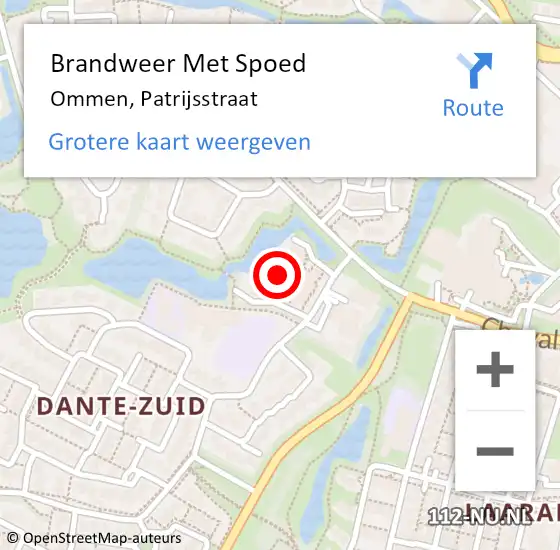 Locatie op kaart van de 112 melding: Brandweer Met Spoed Naar Ommen, Patrijsstraat op 29 mei 2022 15:00