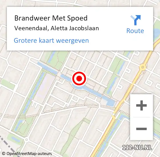 Locatie op kaart van de 112 melding: Brandweer Met Spoed Naar Veenendaal, Aletta Jacobslaan op 29 mei 2022 18:00
