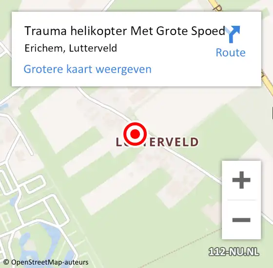Locatie op kaart van de 112 melding: Trauma helikopter Met Grote Spoed Naar Erichem, Lutterveld op 29 mei 2022 20:05