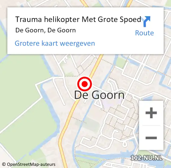 Locatie op kaart van de 112 melding: Trauma helikopter Met Grote Spoed Naar De Goorn, De Goorn op 29 mei 2022 20:24