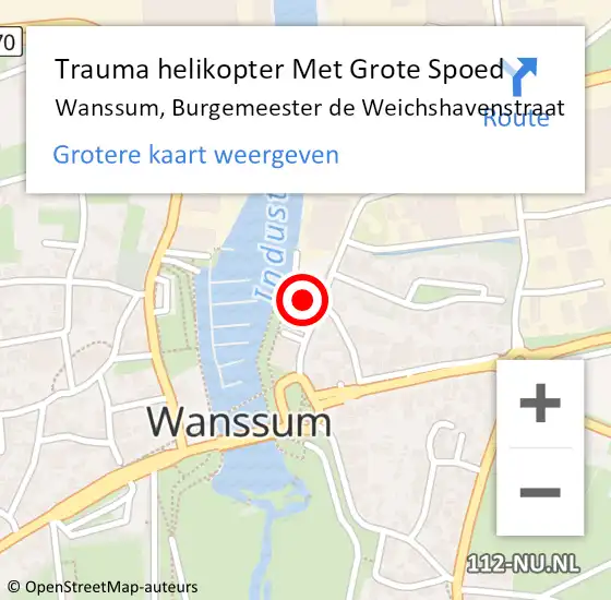 Locatie op kaart van de 112 melding: Trauma helikopter Met Grote Spoed Naar Wanssum, Burgemeester de Weichshavenstraat op 30 mei 2022 00:30