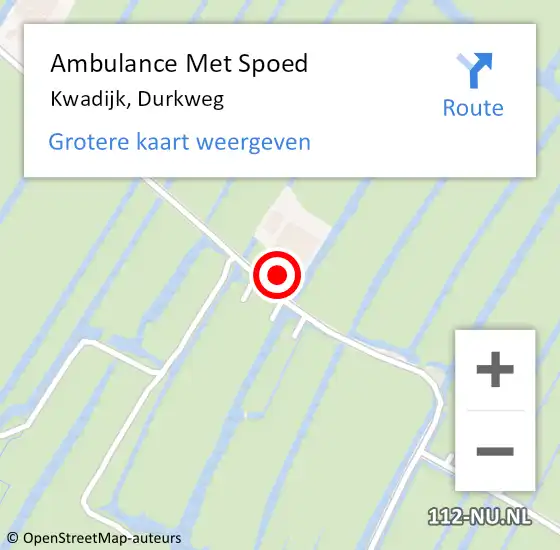Locatie op kaart van de 112 melding: Ambulance Met Spoed Naar Kwadijk, Durkweg op 30 mei 2022 08:55