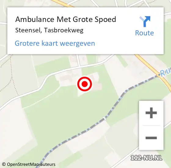 Locatie op kaart van de 112 melding: Ambulance Met Grote Spoed Naar Steensel, Tasbroekweg op 18 juli 2014 17:55