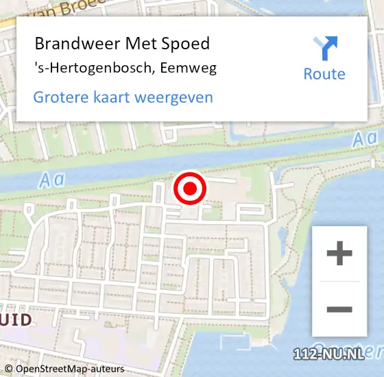 Locatie op kaart van de 112 melding: Brandweer Met Spoed Naar 's-Hertogenbosch, Eemweg op 30 mei 2022 14:26