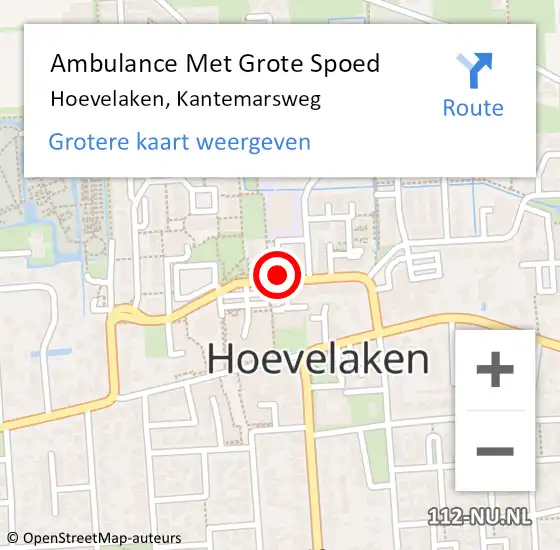 Locatie op kaart van de 112 melding: Ambulance Met Grote Spoed Naar Hoevelaken, Kantemarsweg op 30 mei 2022 15:02
