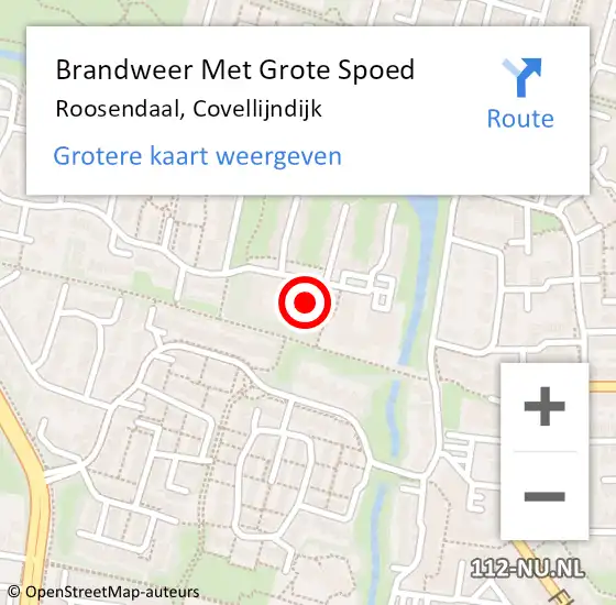 Locatie op kaart van de 112 melding: Brandweer Met Grote Spoed Naar Roosendaal, Covellijndijk op 30 mei 2022 16:06