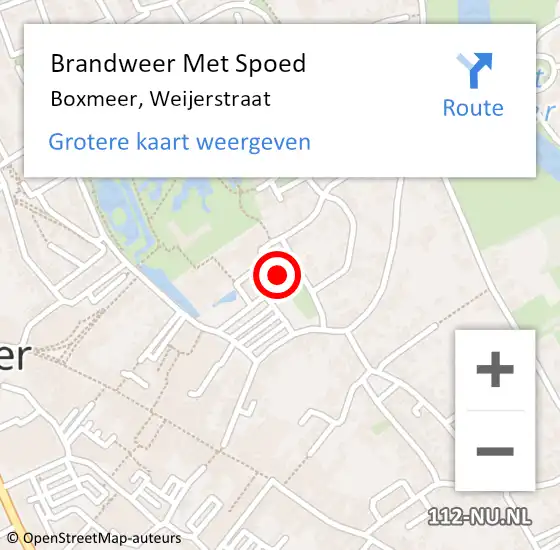 Locatie op kaart van de 112 melding: Brandweer Met Spoed Naar Boxmeer, Weijerstraat op 30 mei 2022 21:58