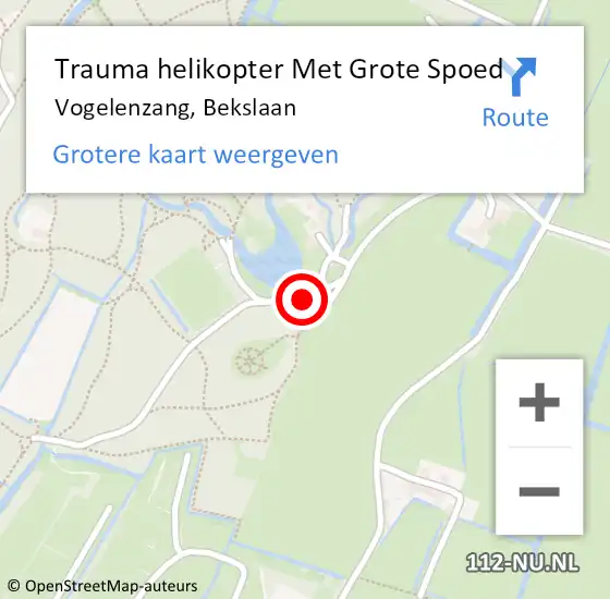 Locatie op kaart van de 112 melding: Trauma helikopter Met Grote Spoed Naar Vogelenzang, Bekslaan op 31 mei 2022 07:31