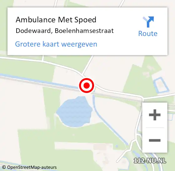 Locatie op kaart van de 112 melding: Ambulance Met Spoed Naar Dodewaard, Boelenhamsestraat op 31 mei 2022 11:06