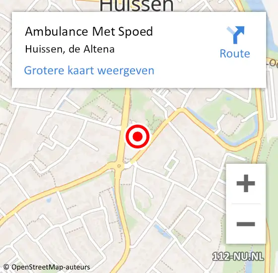 Locatie op kaart van de 112 melding: Ambulance Met Spoed Naar Huissen, de Altena op 1 juni 2022 03:46