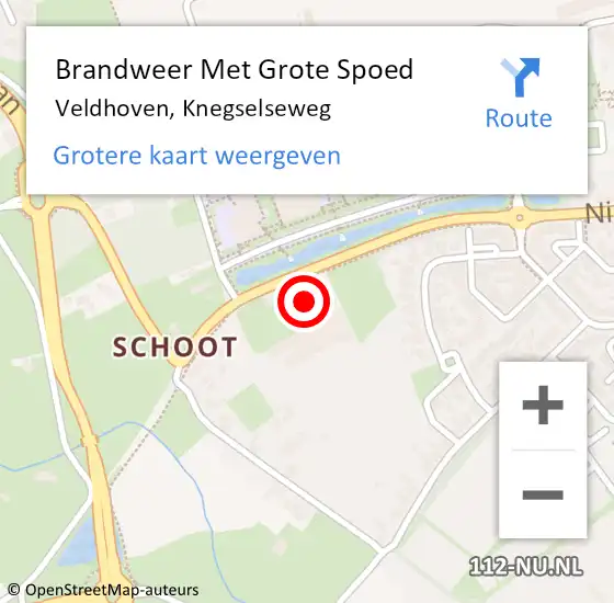 Locatie op kaart van de 112 melding: Brandweer Met Grote Spoed Naar Veldhoven, Knegselseweg op 1 juni 2022 09:34