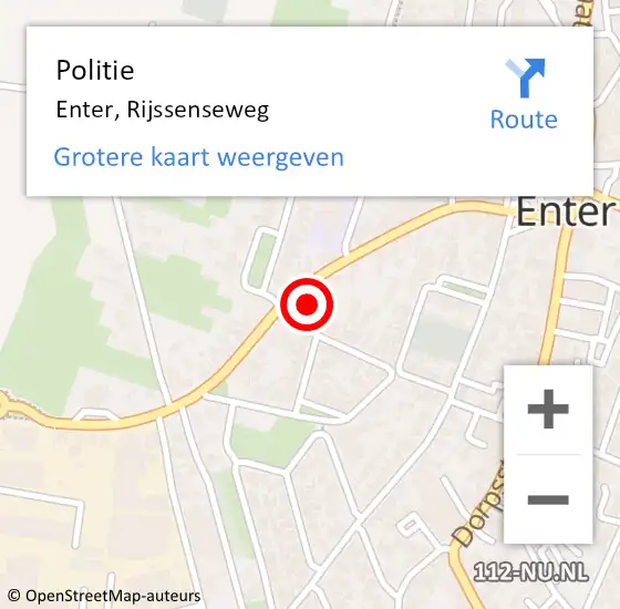 Locatie op kaart van de 112 melding: Politie Enter, Rijssenseweg op 1 juni 2022 19:35