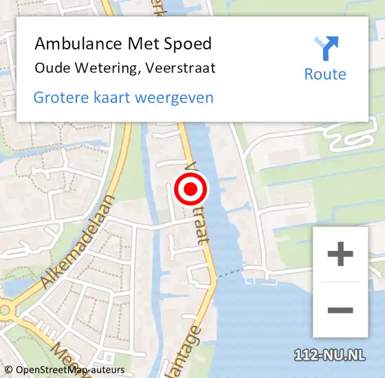 Locatie op kaart van de 112 melding: Ambulance Met Spoed Naar Oude Wetering, Veerstraat op 2 juni 2022 09:52