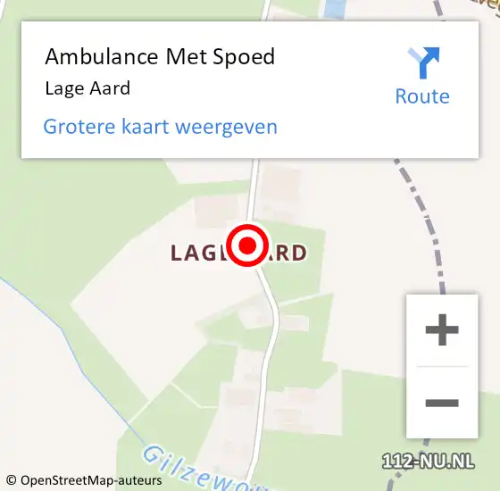 Locatie op kaart van de 112 melding: Ambulance Met Spoed Naar Lage Aard op 19 juli 2014 00:23