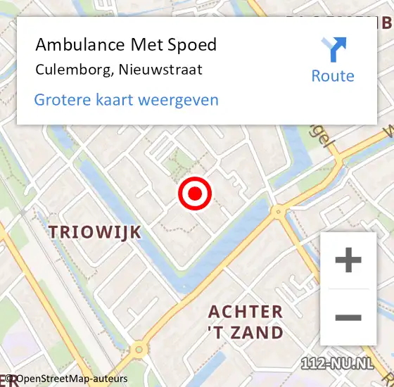 Locatie op kaart van de 112 melding: Ambulance Met Spoed Naar Culemborg, Nieuwstraat op 2 juni 2022 15:55