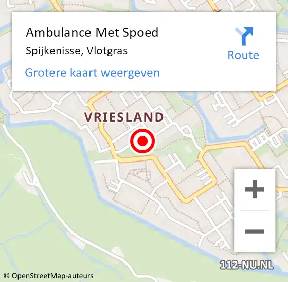 Locatie op kaart van de 112 melding: Ambulance Met Spoed Naar Spijkenisse, Vlotgras op 2 juni 2022 17:24