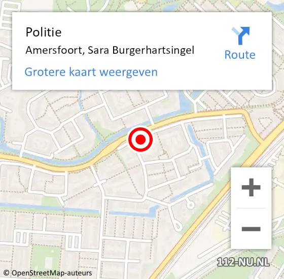 Locatie op kaart van de 112 melding: Politie Amersfoort, Sara Burgerhartsingel op 2 juni 2022 20:32