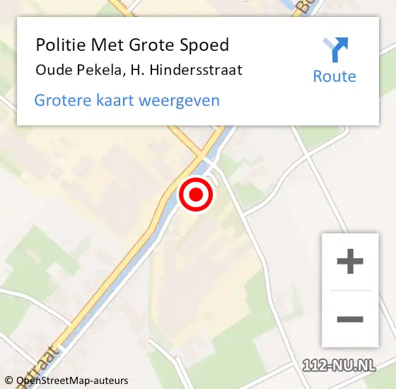 Locatie op kaart van de 112 melding: Politie Met Grote Spoed Naar Oude Pekela, H. Hindersstraat op 2 juni 2022 21:36