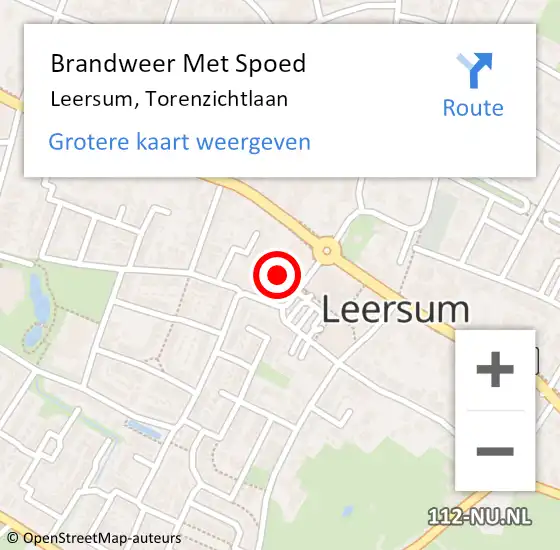 Locatie op kaart van de 112 melding: Brandweer Met Spoed Naar Leersum, Torenzichtlaan op 3 juni 2022 08:47