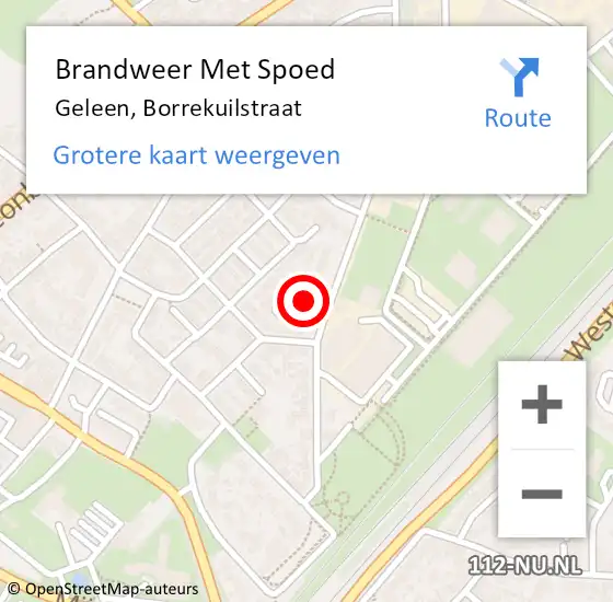 Locatie op kaart van de 112 melding: Brandweer Met Spoed Naar Geleen, Borrekuilstraat op 3 juni 2022 12:16
