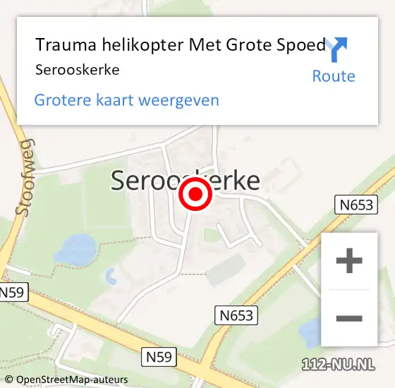 Locatie op kaart van de 112 melding: Trauma helikopter Met Grote Spoed Naar Serooskerke op 3 juni 2022 14:06
