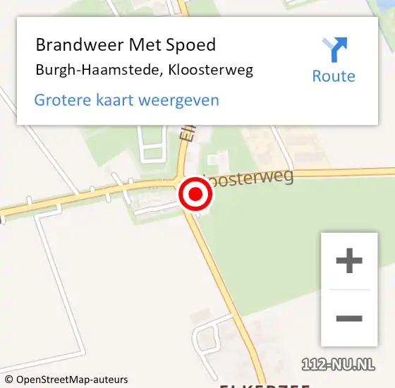 Locatie op kaart van de 112 melding: Brandweer Met Spoed Naar Burgh-Haamstede, Kloosterweg op 3 juni 2022 16:14