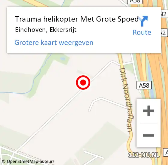 Locatie op kaart van de 112 melding: Trauma helikopter Met Grote Spoed Naar Eindhoven, Ekkersrijt op 4 juni 2022 02:15