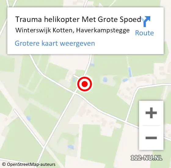 Locatie op kaart van de 112 melding: Trauma helikopter Met Grote Spoed Naar Winterswijk Kotten, Haverkampstegge op 4 juni 2022 07:46