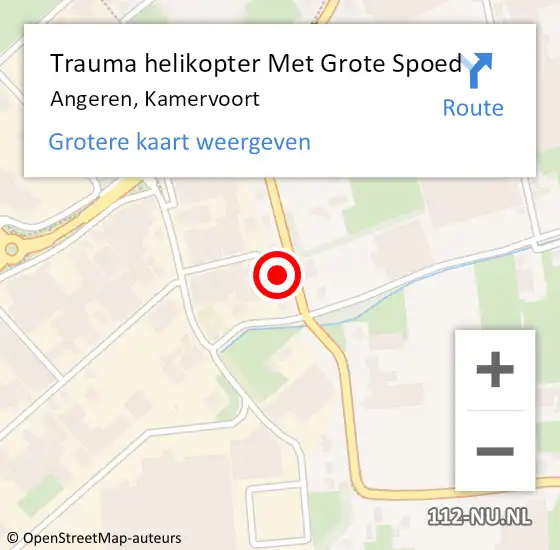 Locatie op kaart van de 112 melding: Trauma helikopter Met Grote Spoed Naar Angeren, Kamervoort op 4 juni 2022 08:37