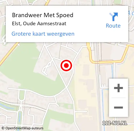 Locatie op kaart van de 112 melding: Brandweer Met Spoed Naar Elst, Oude Aamsestraat op 4 juni 2022 14:56