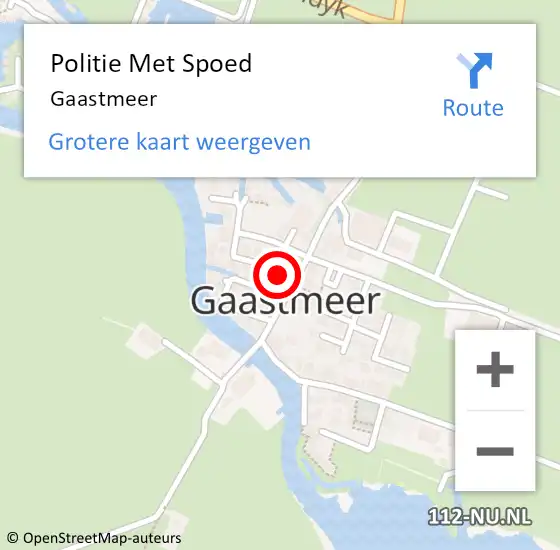 Locatie op kaart van de 112 melding: Politie Met Spoed Naar Gaastmeer op 4 juni 2022 16:40
