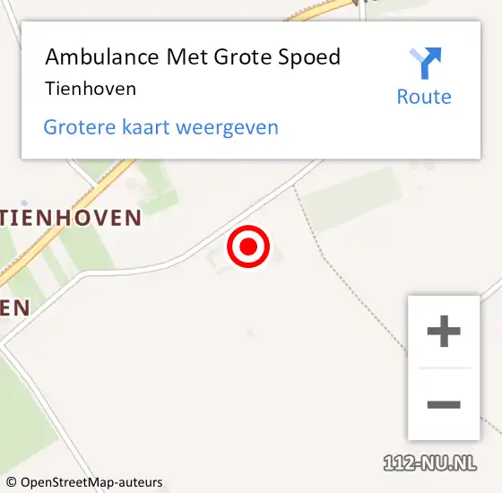 Locatie op kaart van de 112 melding: Ambulance Met Grote Spoed Naar Tienhoven op 4 juni 2022 18:55