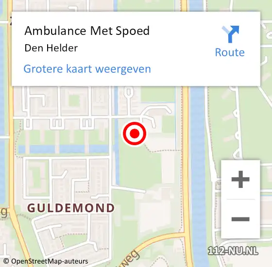Locatie op kaart van de 112 melding: Ambulance Met Spoed Naar Den Helder op 4 juni 2022 21:32