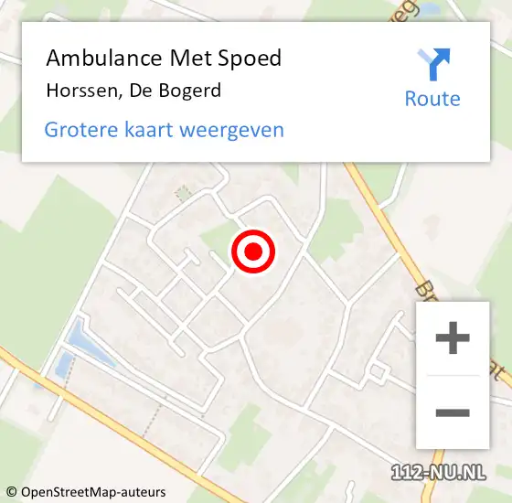 Locatie op kaart van de 112 melding: Ambulance Met Spoed Naar Horssen, De Bogerd op 5 juni 2022 04:10