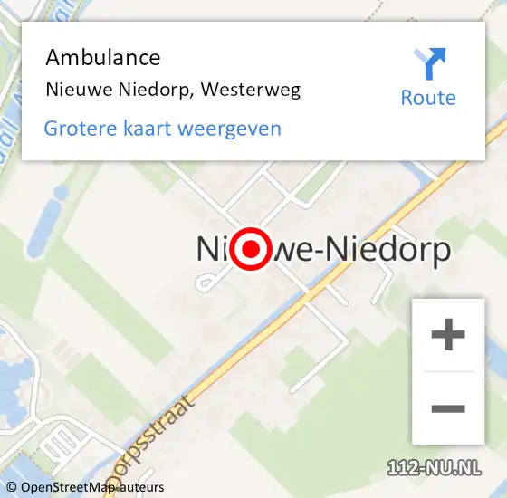 Locatie op kaart van de 112 melding: Ambulance Nieuwe Niedorp, Westerweg op 5 juni 2022 07:25