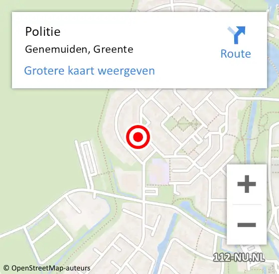 Locatie op kaart van de 112 melding: Politie Genemuiden, Greente op 5 juni 2022 13:30