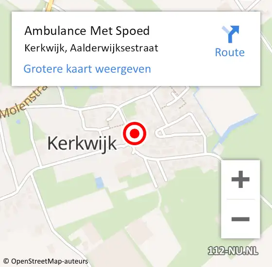 Locatie op kaart van de 112 melding: Ambulance Met Spoed Naar Kerkwijk, Aalderwijksestraat op 6 juni 2022 08:08