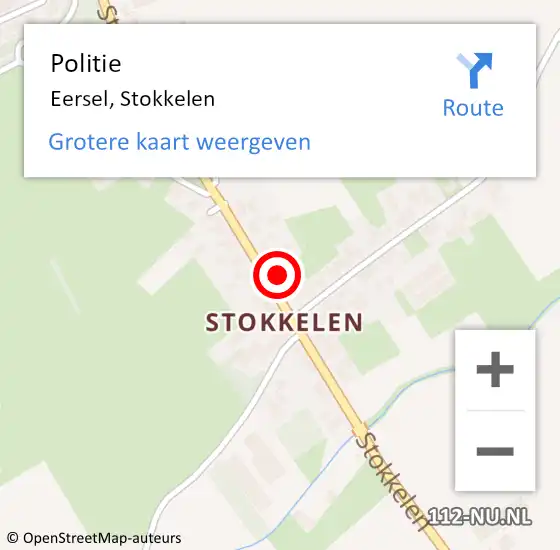 Locatie op kaart van de 112 melding: Politie Eersel, Stokkelen op 6 juni 2022 10:03