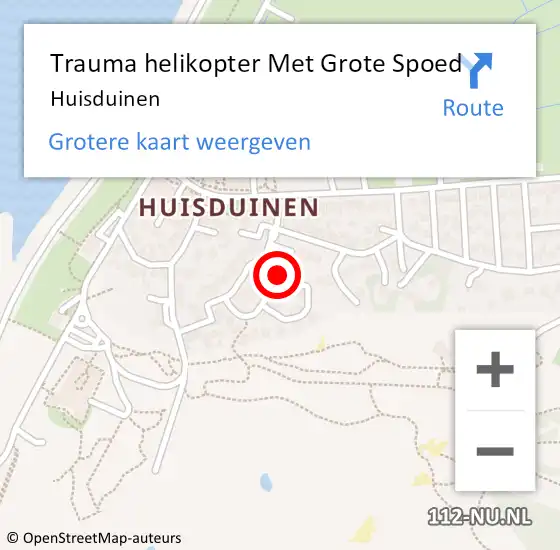 Locatie op kaart van de 112 melding: Trauma helikopter Met Grote Spoed Naar Huisduinen op 6 juni 2022 12:41