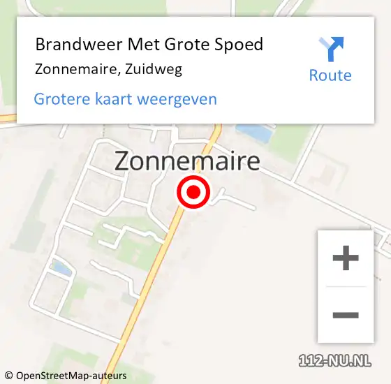 Locatie op kaart van de 112 melding: Brandweer Met Grote Spoed Naar Zonnemaire, Zuidweg op 6 juni 2022 17:52