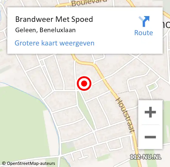 Locatie op kaart van de 112 melding: Brandweer Met Spoed Naar Geleen, Beneluxlaan op 6 juni 2022 18:10
