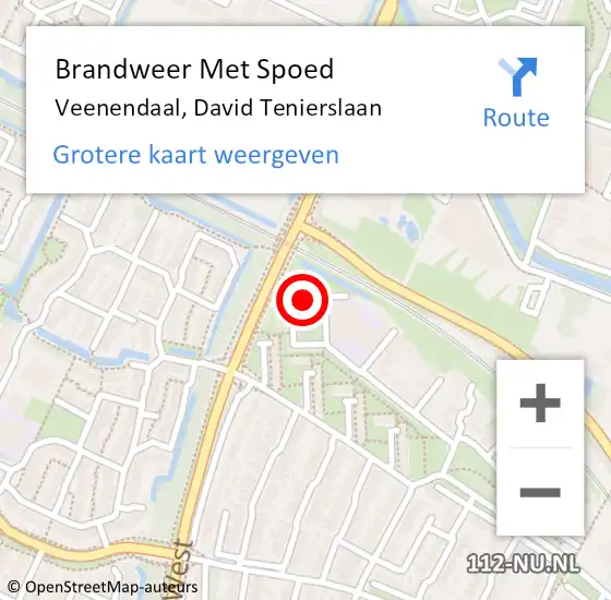 Locatie op kaart van de 112 melding: Brandweer Met Spoed Naar Veenendaal, David Tenierslaan op 6 juni 2022 21:44