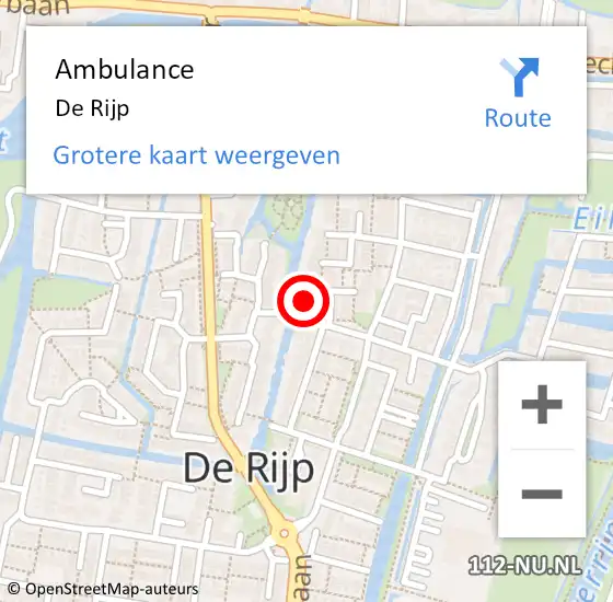 Locatie op kaart van de 112 melding: Ambulance De Rijp op 7 juni 2022 08:24