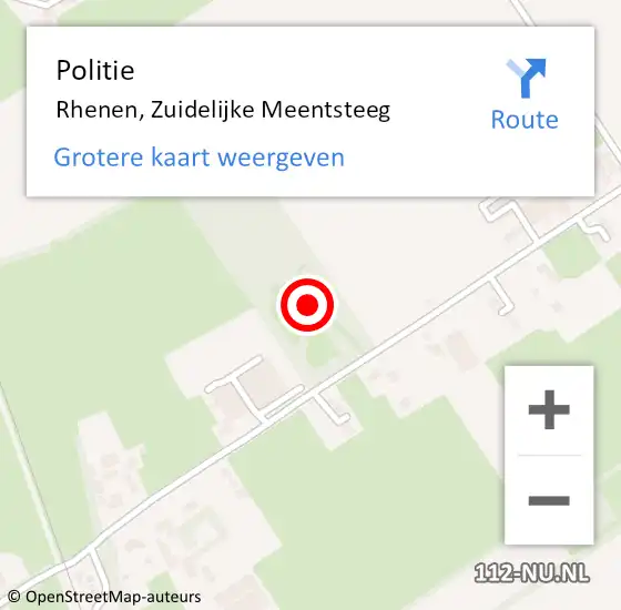 Locatie op kaart van de 112 melding: Politie Rhenen, Zuidelijke Meentsteeg op 7 juni 2022 16:10