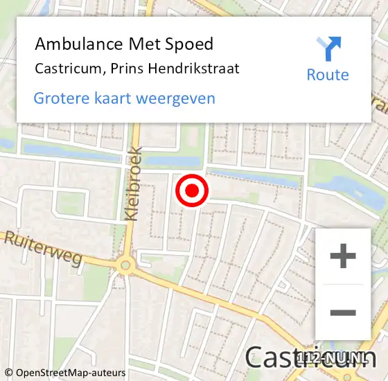 Locatie op kaart van de 112 melding: Ambulance Met Spoed Naar Castricum, Prins Hendrikstraat op 7 juni 2022 23:09
