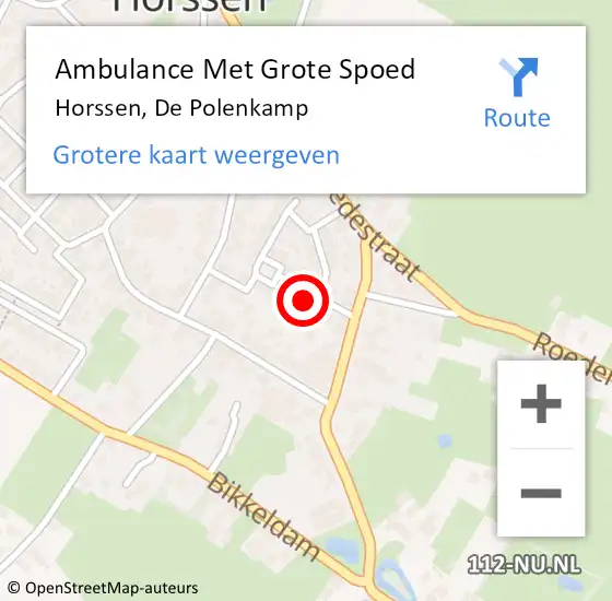 Locatie op kaart van de 112 melding: Ambulance Met Grote Spoed Naar Horssen, De Polenkamp op 8 juni 2022 08:25